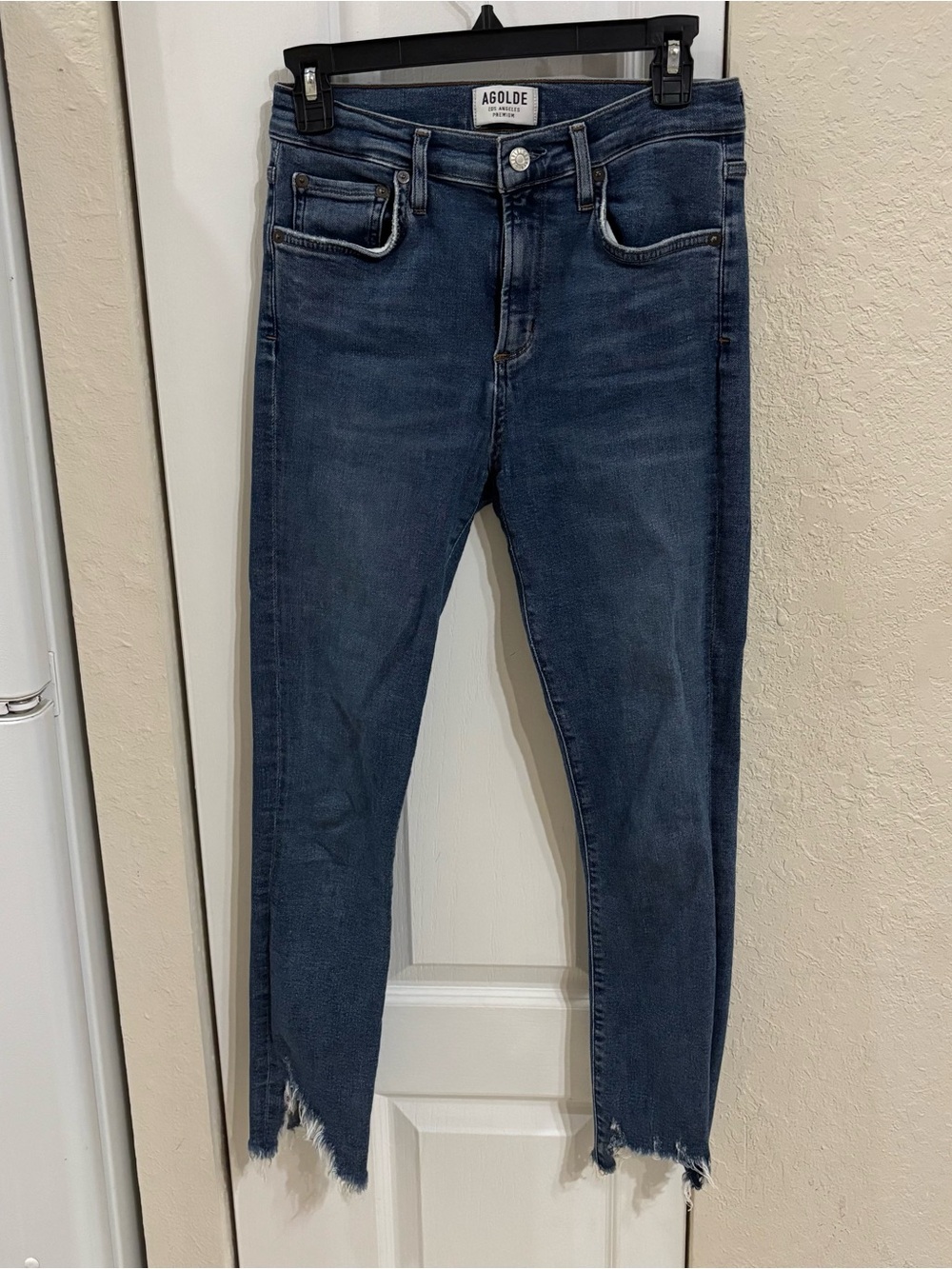 Agolde Dark Blue Raw Hem Jeans Style A018 B-1045